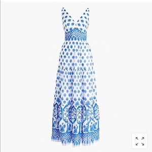 J.Crew V-neck maxi dress in block print